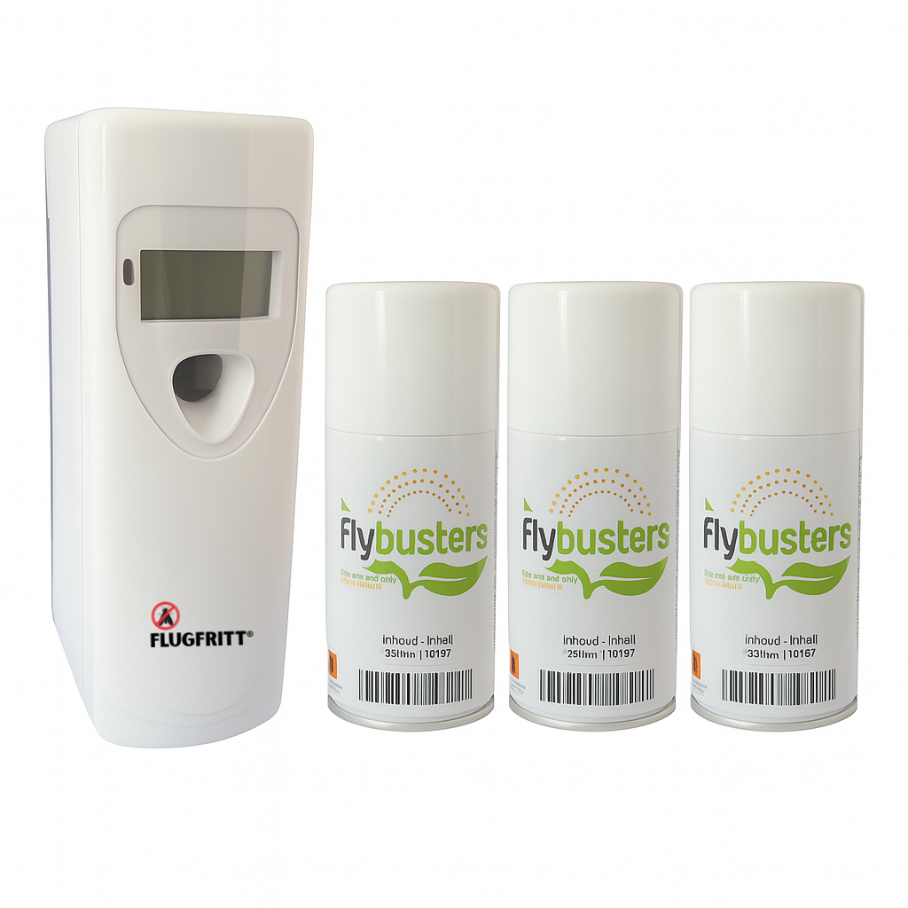Flugfritt Dispenser Enhet + Flybusters Refill 250 ml(160g)